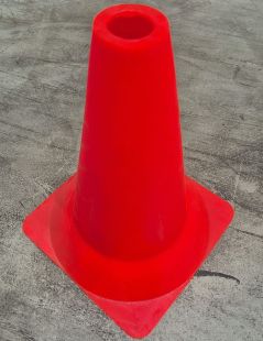 Pachołek drogowy 30 cm Czerwony | PCV, 0,5 kg, Bez białych pasów